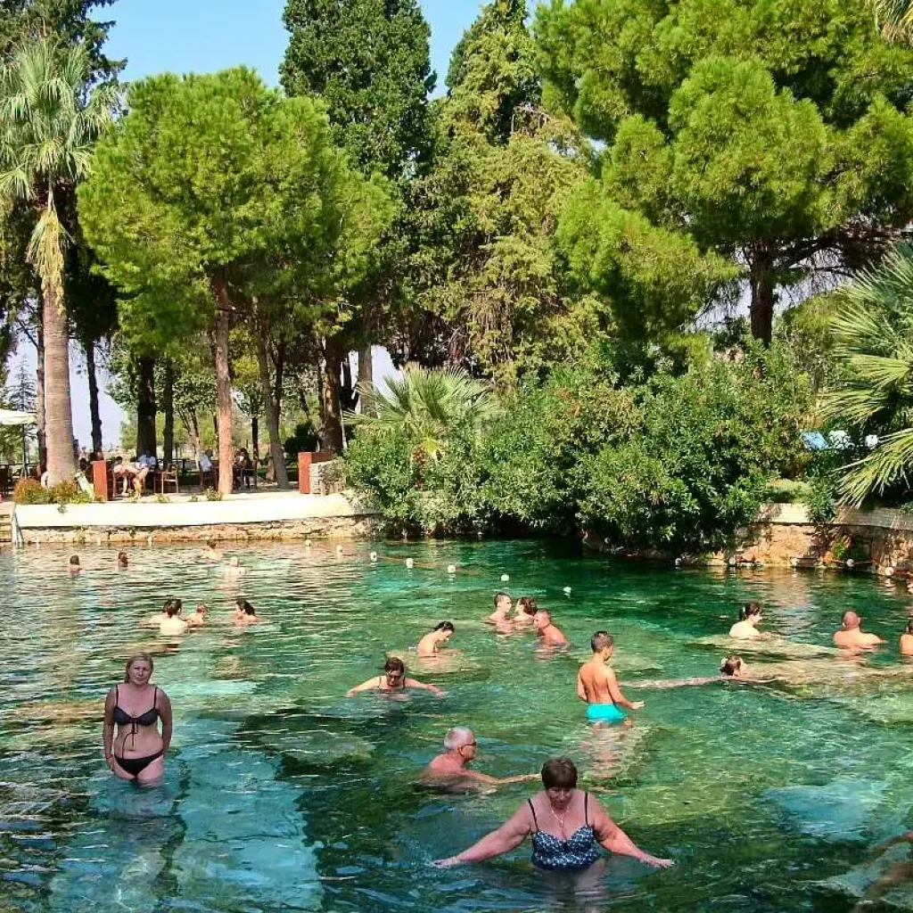 Swimming in Cleopatra’s Pool in Pamukkale