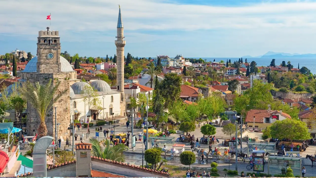 Kaleiçi Marina in Antalya Old Town with colorful boats and historic stone walls antalya travel blog