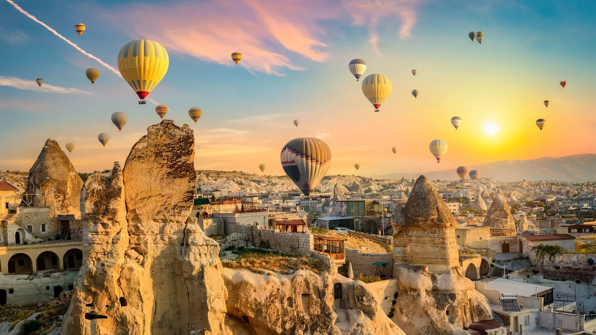 Fairy chimneys and rock formations in Cappadocia