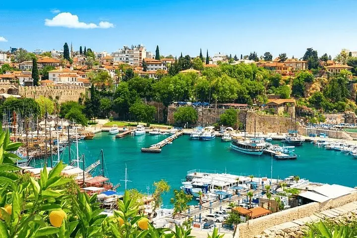 Half day in Antalya — Kaleici old town and Falez cliffs aerial view